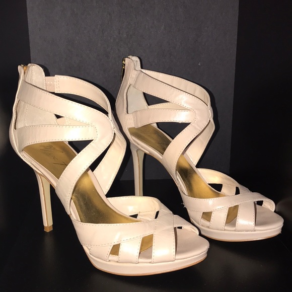 Marc Fisher Shoes - Marc Fisher Beige Strap Heels!